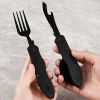 1pc New Outdoor Folding Multifunctional Knife; Fork And Spoon Set; Portable Combination Tableware For Picnic And Mountaineering