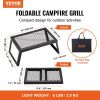 VEVOR Folding Campfire Grill, Heavy Duty Steel Mesh Grate, 18" Portable Camping Grates Over Fire Pit, Camp Fire Cooking Equipment with Legs Carrying B