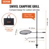 VEVOR Swivel Campfire Grill, Fire Pit Grill Grate over Fire Pits, Heavy Duty Steel Grill Grates, 360° Adjustable Open Fire Outdoor Cooking Equipment,