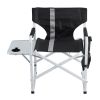 1-piece Padded Folding Outdoor Chair with Side Table and Storage Pockets; Lightweight Oversized Directors Chair for indoor;  Outdoor Camping;  Picnics