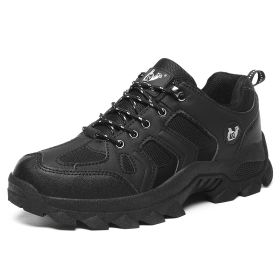 Waterproof Mens Hiking Sneakers Mountain Climbing Shoes Men Outdoor Trekking Sport Shoes Men Non-Slip Hunting Trekking Boots (Color: Black, size: 37)