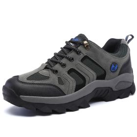 Waterproof Mens Hiking Sneakers Mountain Climbing Shoes Men Outdoor Trekking Sport Shoes Men Non-Slip Hunting Trekking Boots (Color: Gray, size: 38)