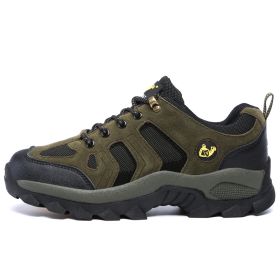 Waterproof Mens Hiking Sneakers Mountain Climbing Shoes Men Outdoor Trekking Sport Shoes Men Non-Slip Hunting Trekking Boots (Color: Army Green, size: 47)