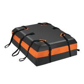 Car Outdoor Traveling Storage Rooftop Cargo Carrier Box (Color: Black & Orange, Type: Rooftop Cargo Box)